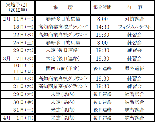 国体候補日程